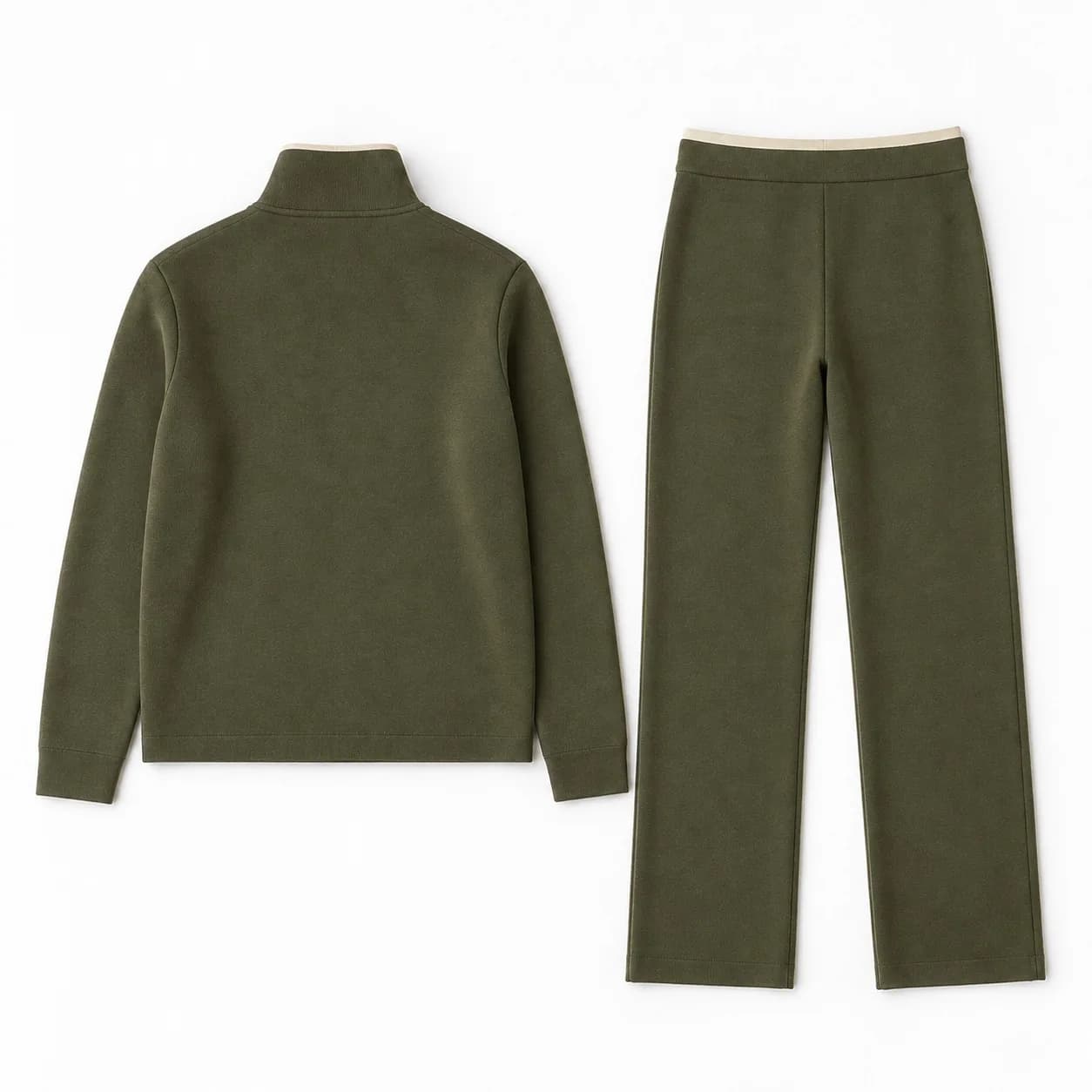 Women's Knit Zip Jacket and Straight-Leg Trouser Set - back reference (AI development concept)