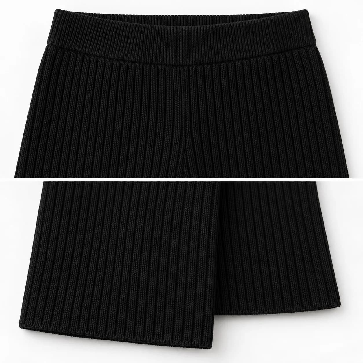 Women's Rib-Knit Straight-Leg Trousers - trim reference (AI development concept)