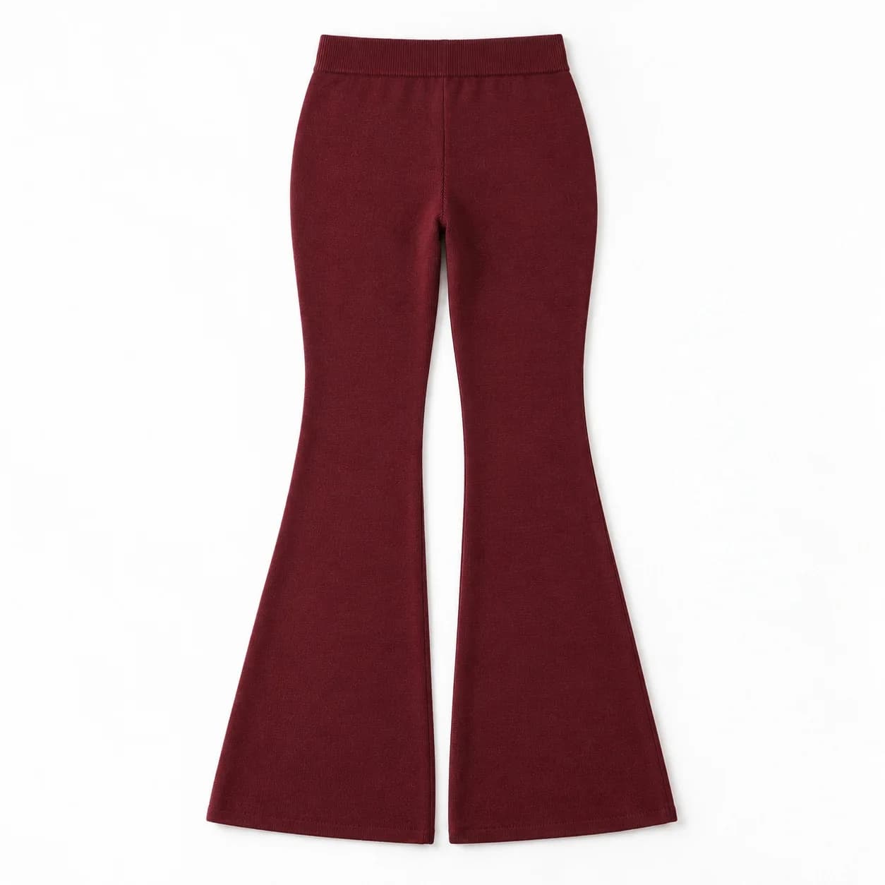 Women's High-Waist Knit Flare Trousers - back reference (AI development concept)