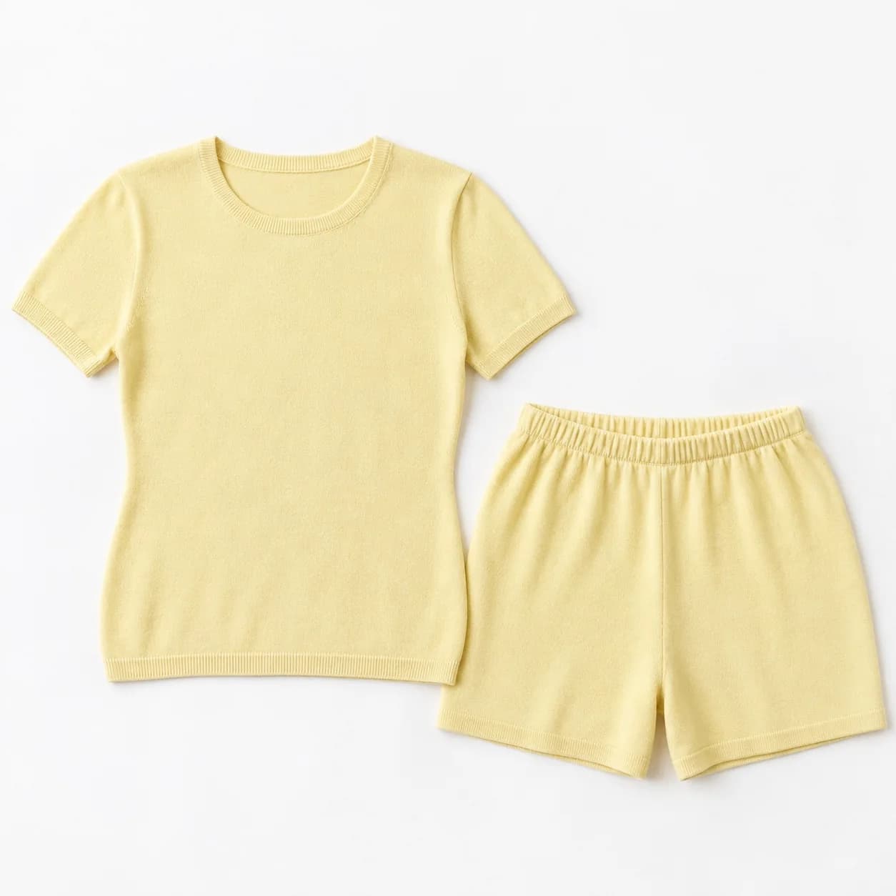 Women's Cotton Knit Tee and Shorts Set - front reference (AI development concept)