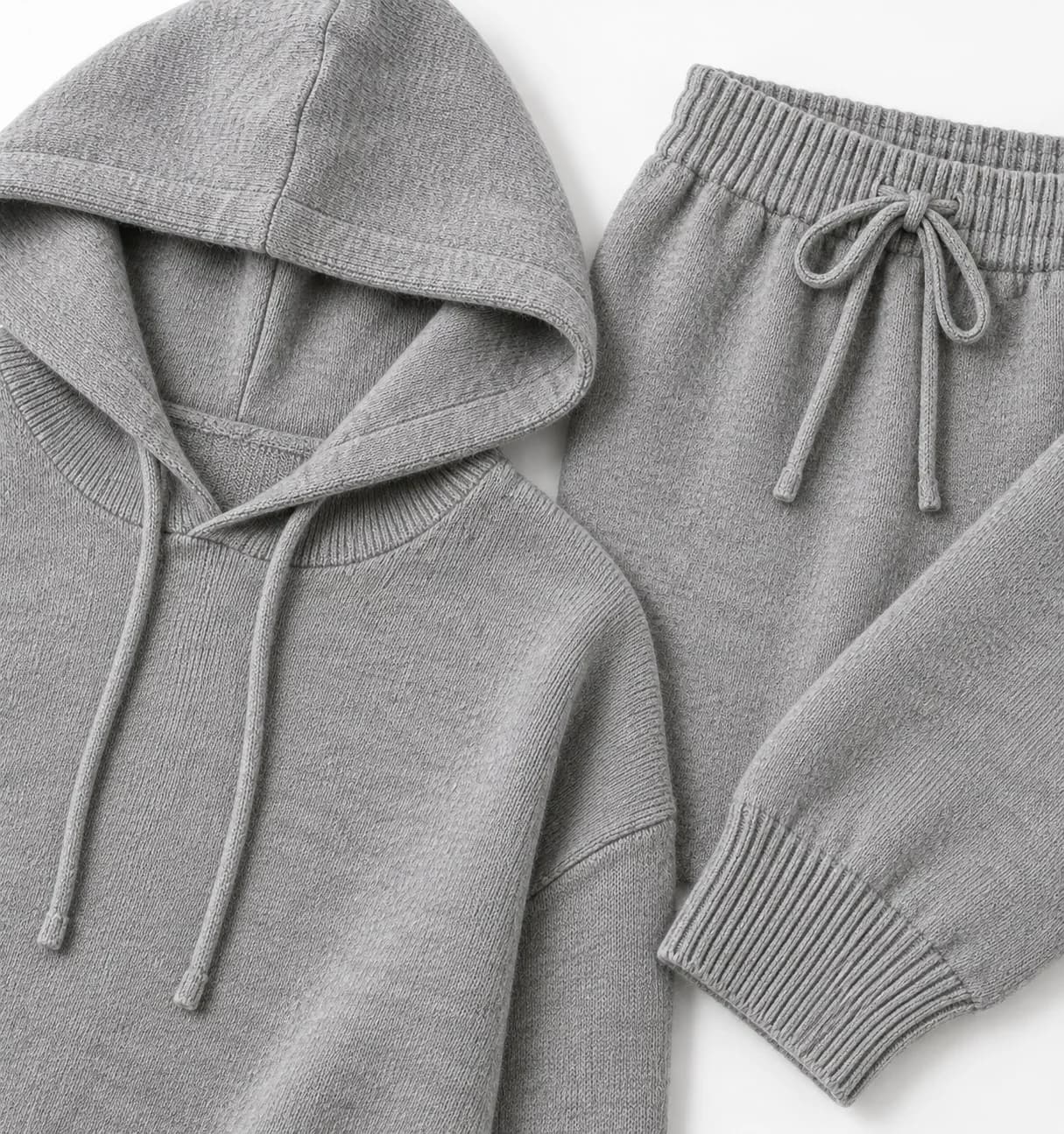Women's Knit Hoodie and Jogger Lounge Set - trim reference (AI development concept)