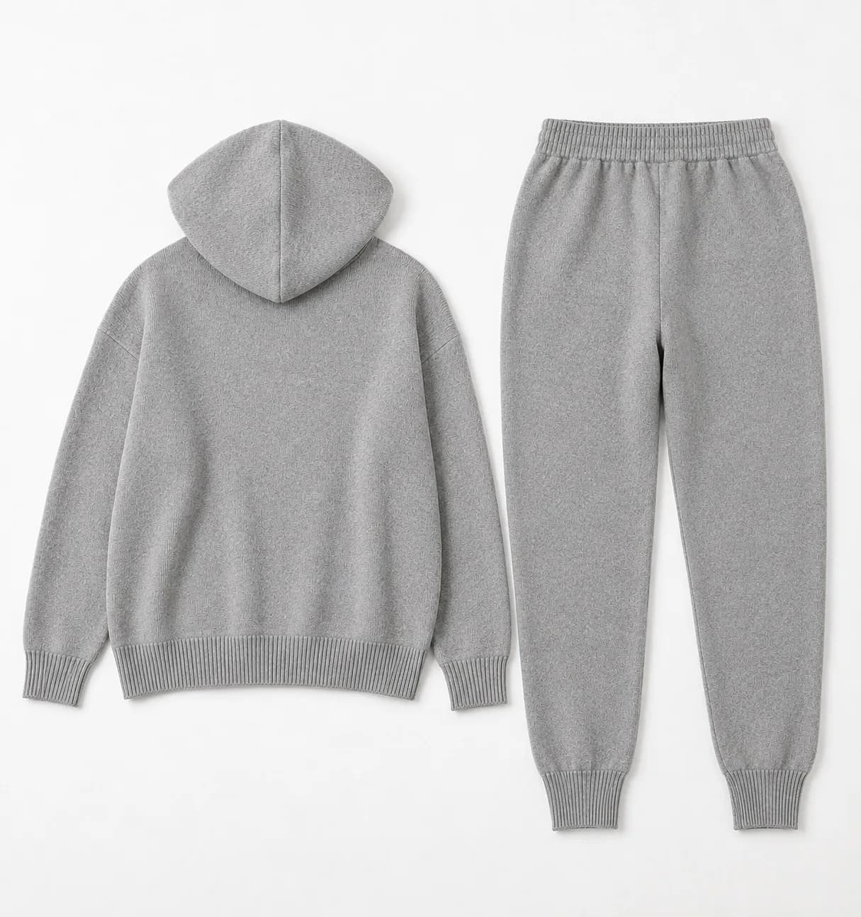 Women's Knit Hoodie and Jogger Lounge Set - back reference (AI development concept)