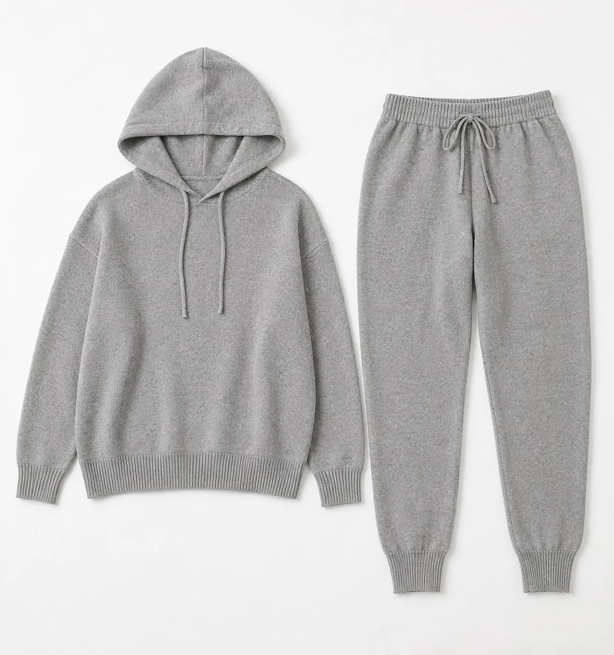 Women's Knit Hoodie and Jogger Lounge Set - front reference (AI development concept)