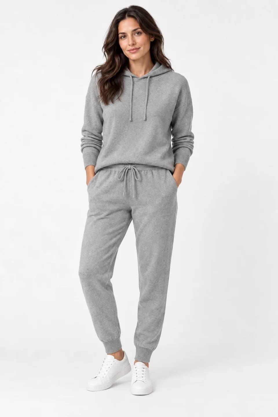 Women's Knit Hoodie and Jogger Lounge Set - model or use reference (AI development concept)