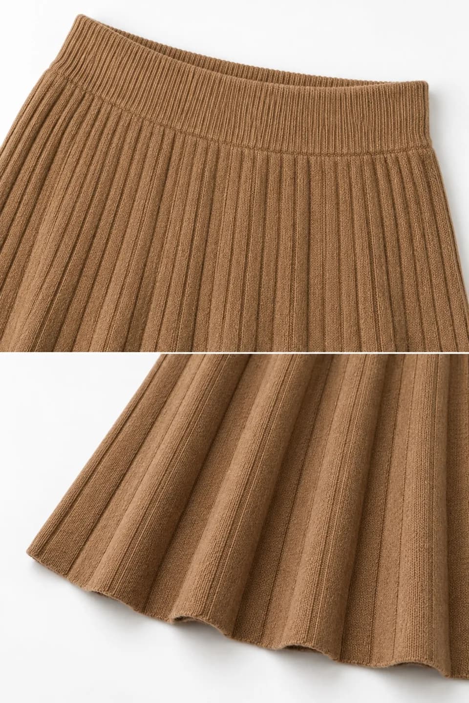 Women's Rib-Knit A-Line Midi Skirt - trim reference (AI development concept)