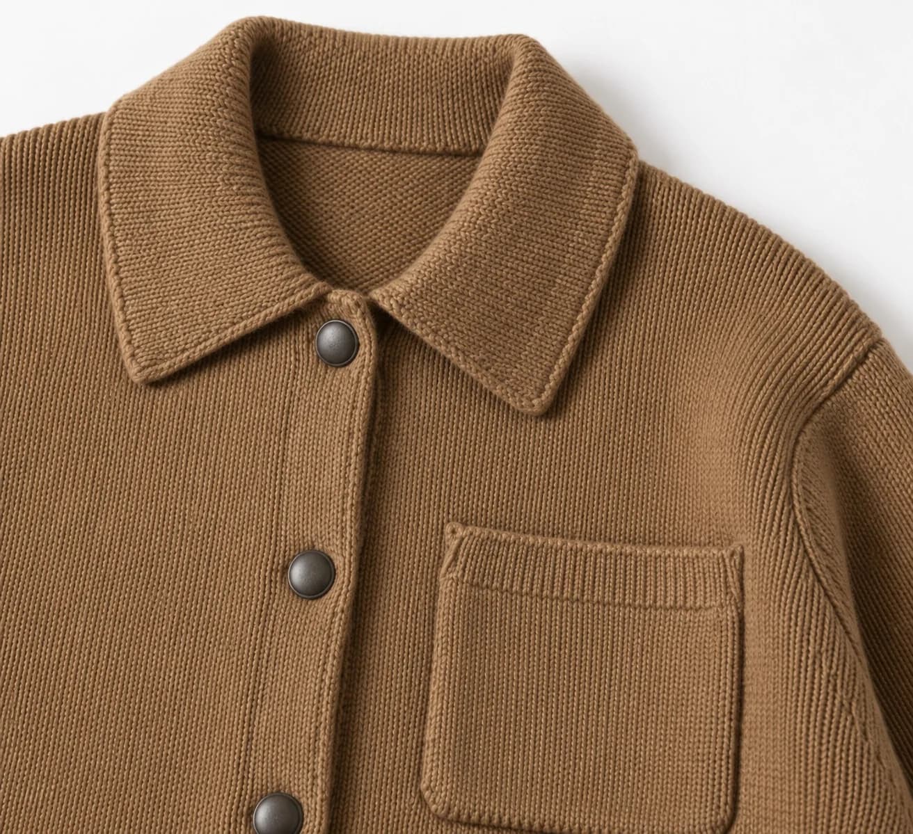 Women's Cotton-Wool Knit Chore Jacket - trim reference (AI development concept)