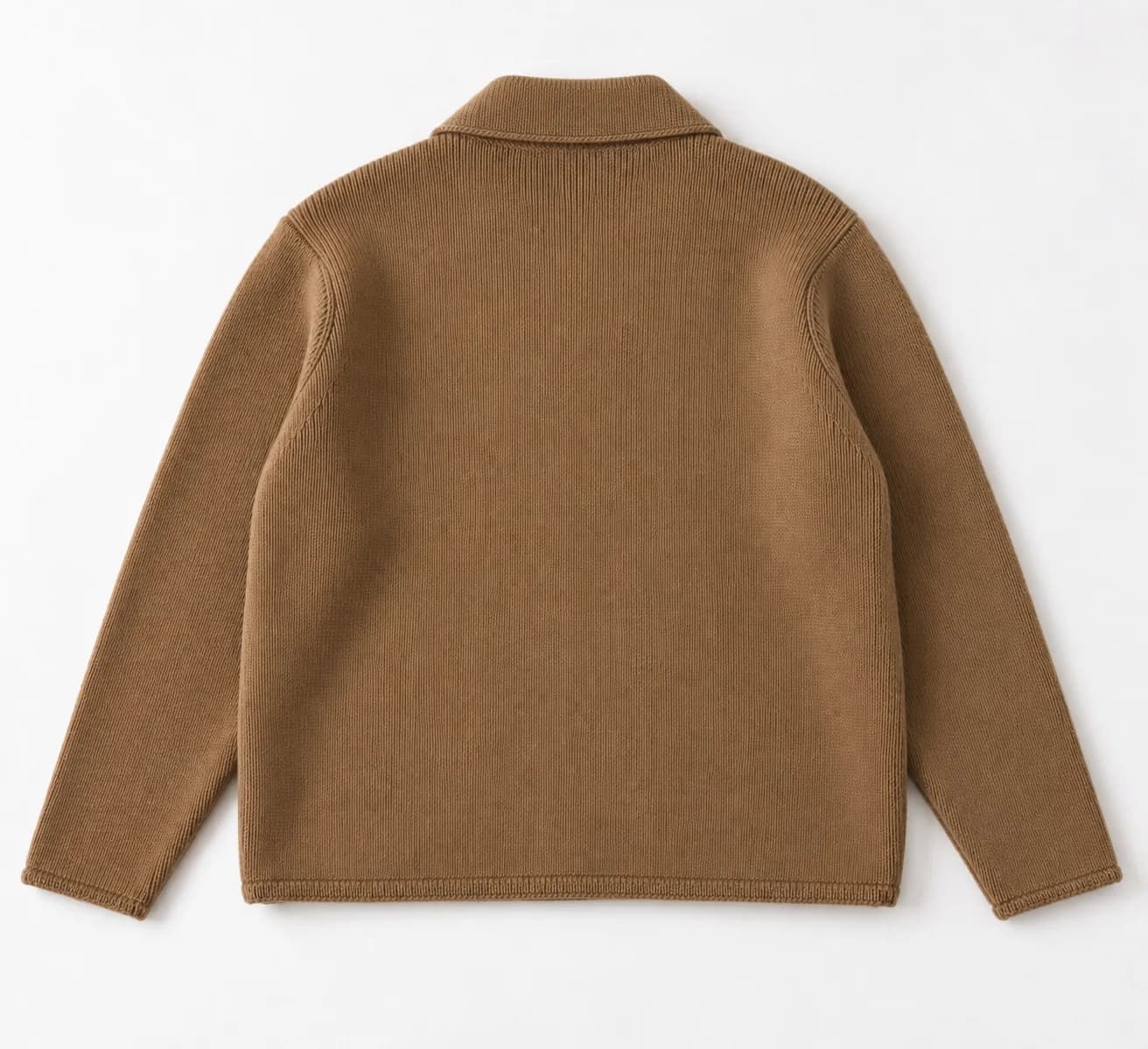 Women's Cotton-Wool Knit Chore Jacket - back reference (AI development concept)