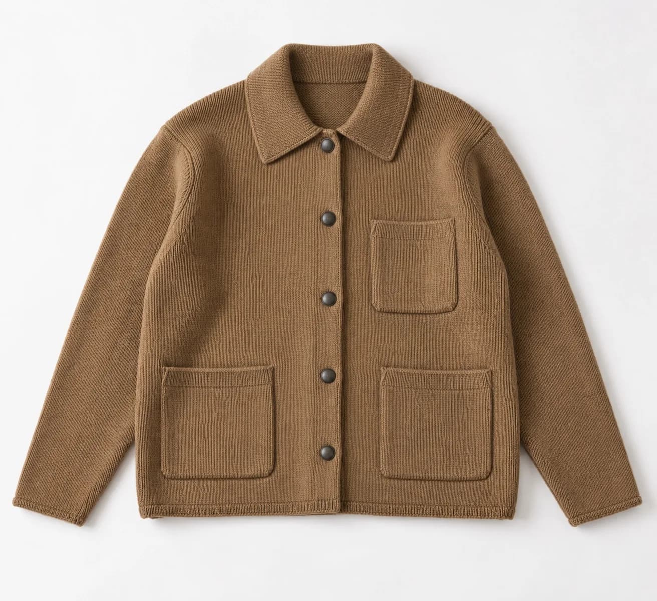 Women's Cotton-Wool Knit Chore Jacket - front reference (AI development concept)