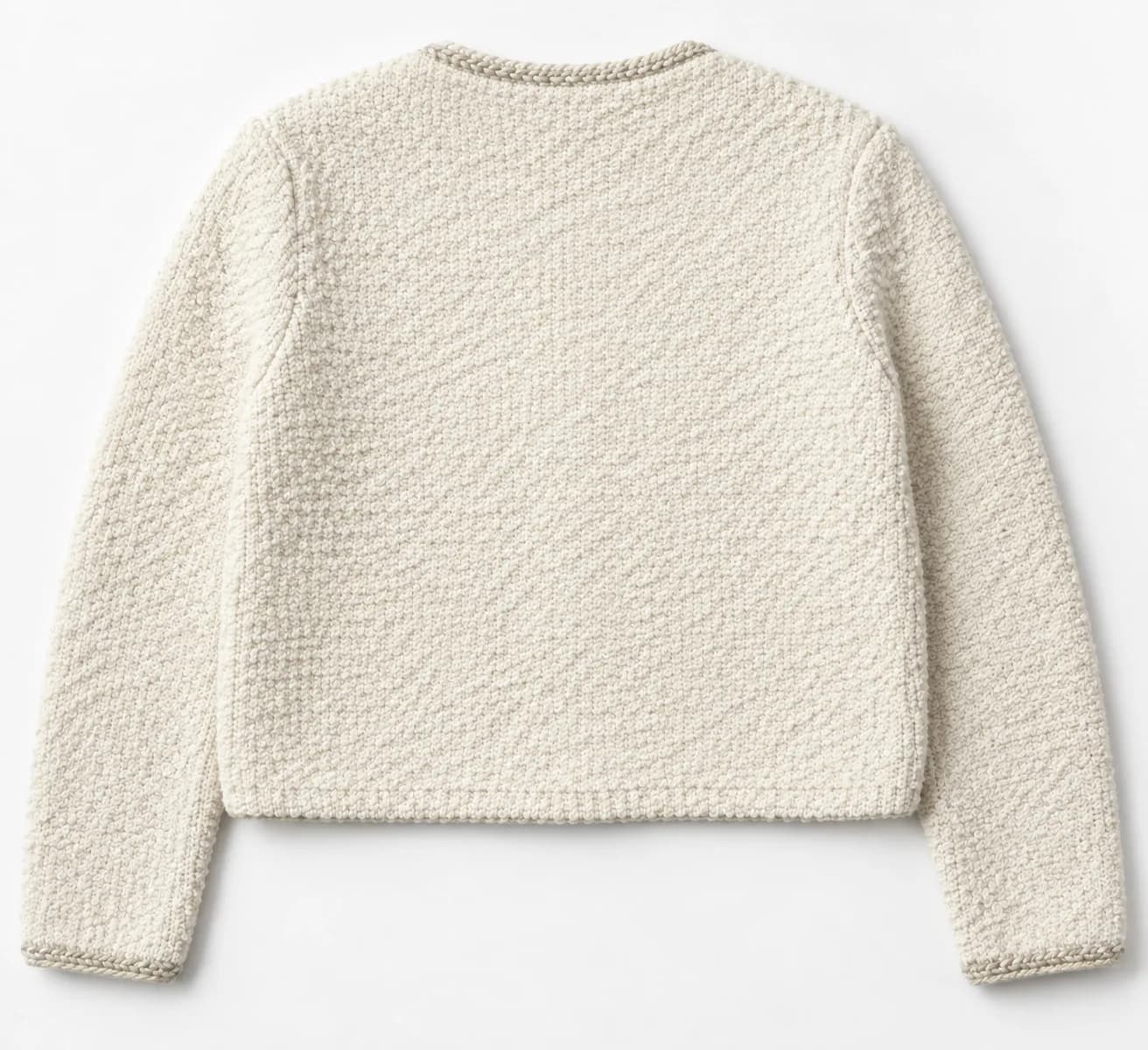 Women's Cropped Boucle Knit Jacket - back reference (AI development concept)