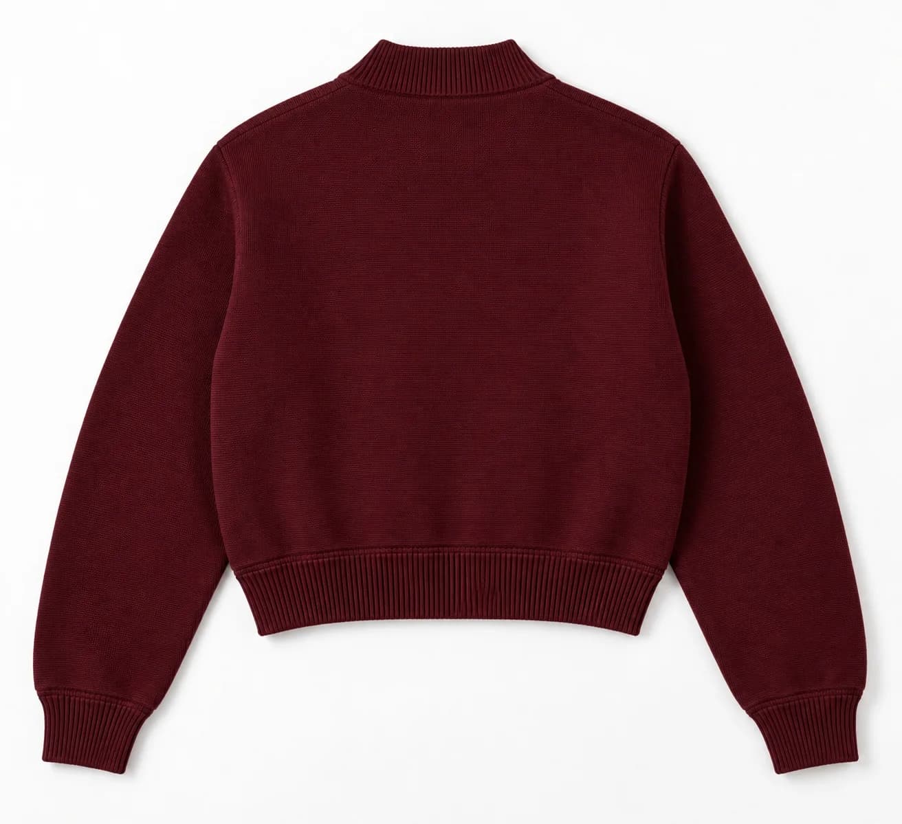 Women's Cropped Milano Knit Bomber Jacket - back reference (AI development concept)