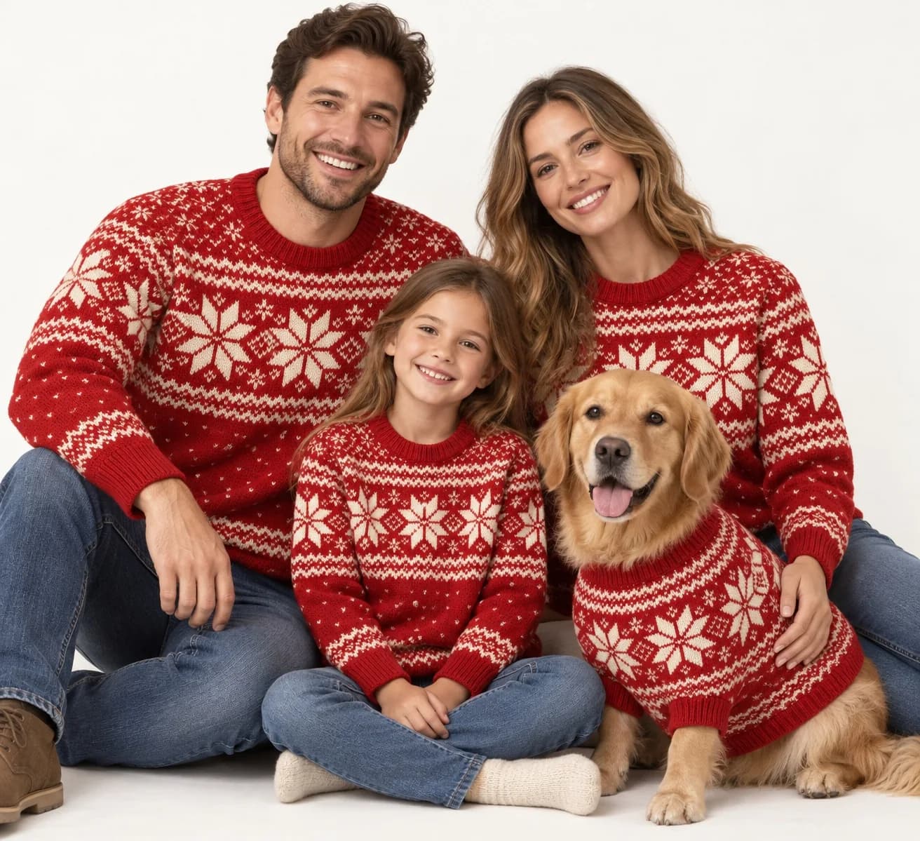 Family Fair Isle Holiday Knitwear Programme - model or use reference (AI development concept)
