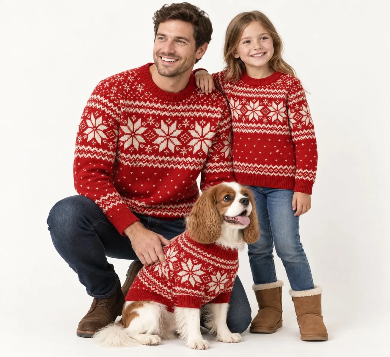 Family Fair Isle Holiday Knitwear Programme - side reference (AI development concept)
