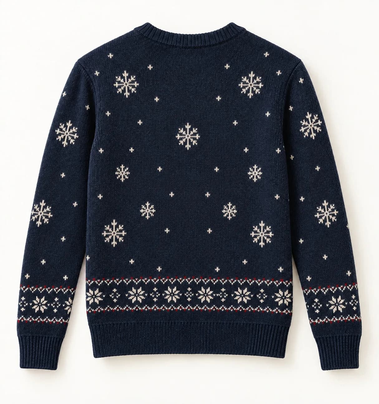 Reindeer Intarsia Holiday Crew Sweater - back reference (AI development concept)