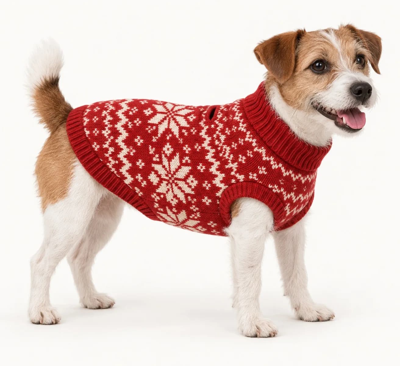 Dog Holiday Jacquard Sweater - side reference (AI development concept)