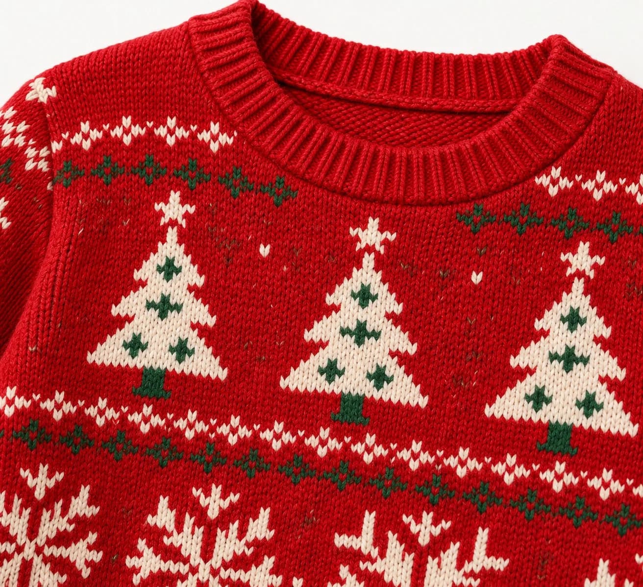 Kids Intarsia Holiday Crew Sweater - texture reference (AI development concept)