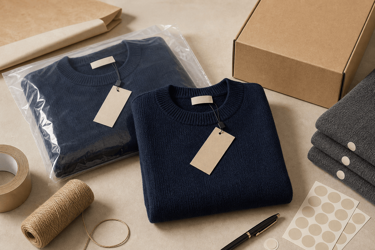 Packaging and hangtag preparation.