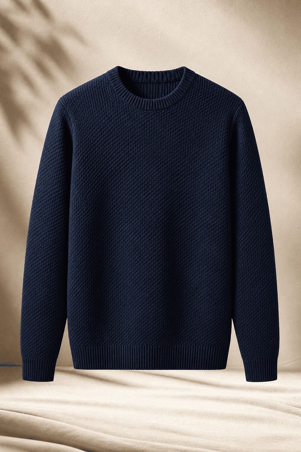 Men's Cotton Textured Knit Sweater main product image for B2B knitwear sourcing.