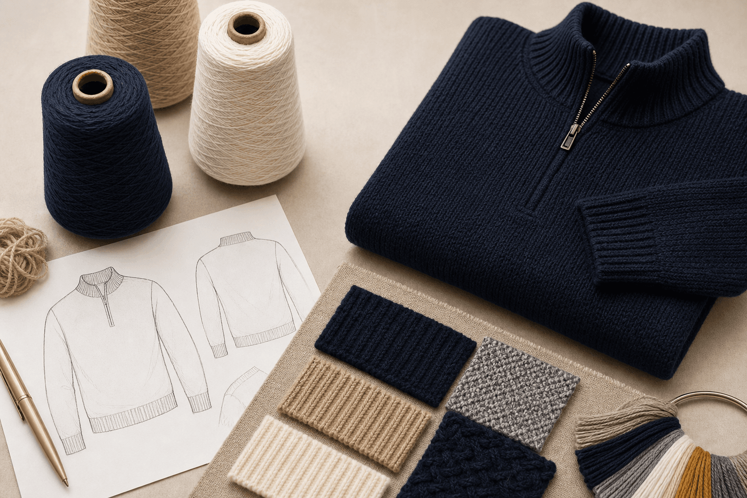 Custom knitwear product category visual.