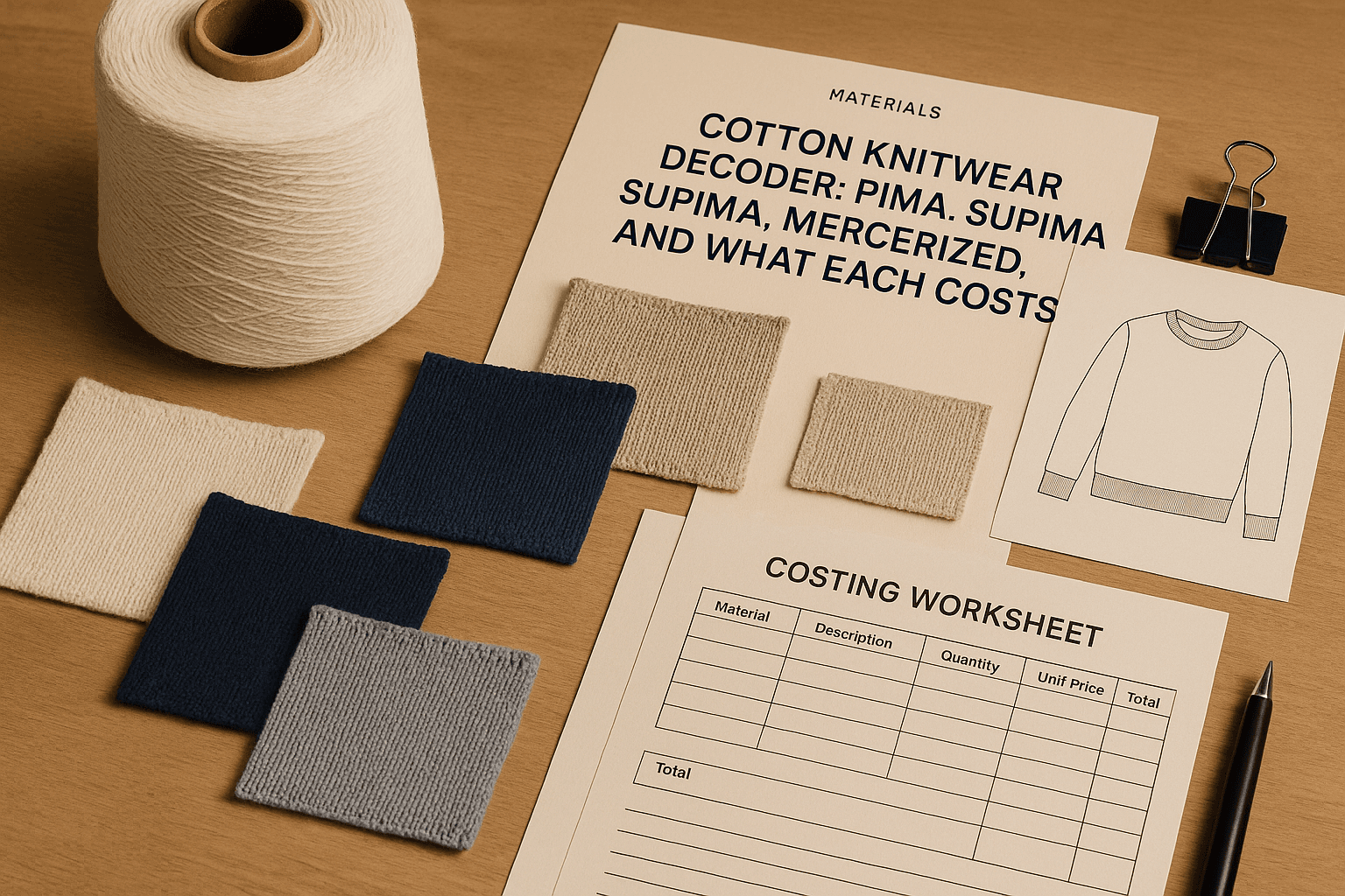 Cotton Knitwear Decoder: Pima, Supima, Mercerized, Ring-Spun, and What Each Costs buyer guide cover image