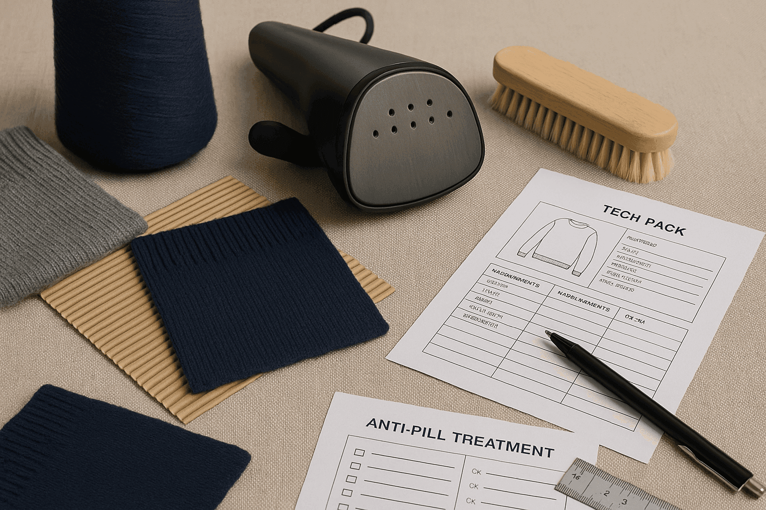 Knitwear Finishing: Brushing, Steaming, Pressing, Anti-Pill — What Each Step Does buyer guide cover image