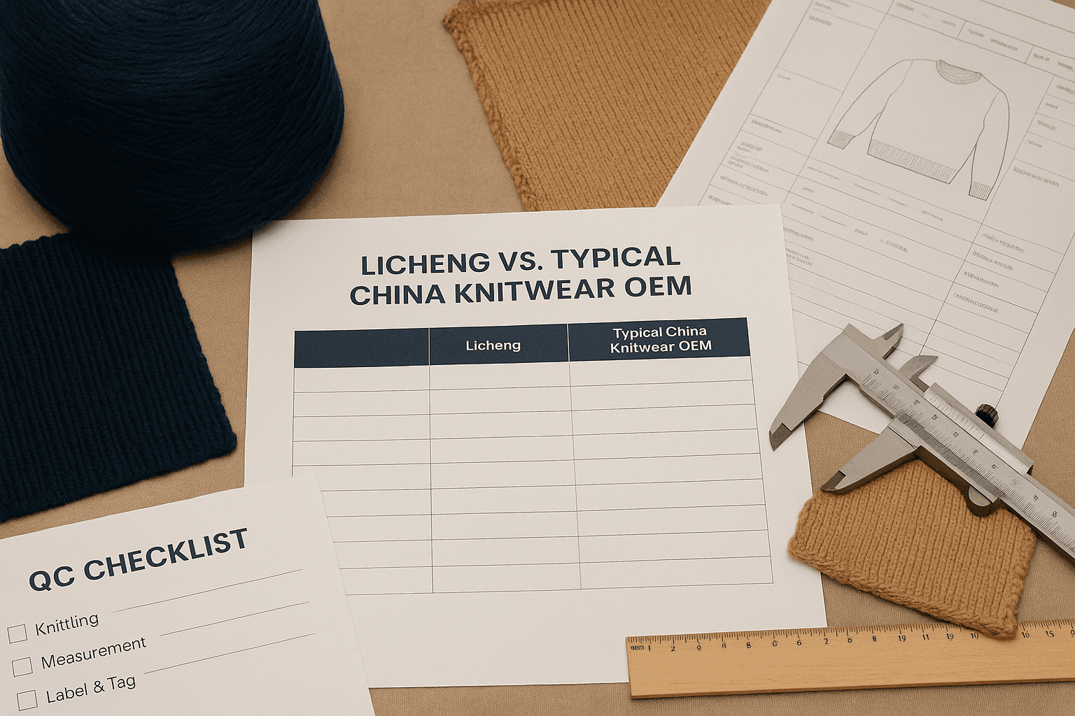 Licheng vs Typical China Knitwear OEM: A 14-Point Buyer Comparison buyer guide cover image