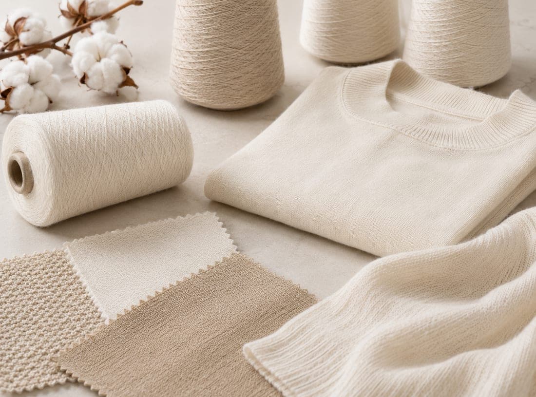 Organic Cotton Knitwear — yarn and knit material for custom knitwear