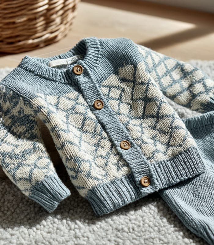 Baby Two-Piece Knit Set with Geometric Patterns — view 5