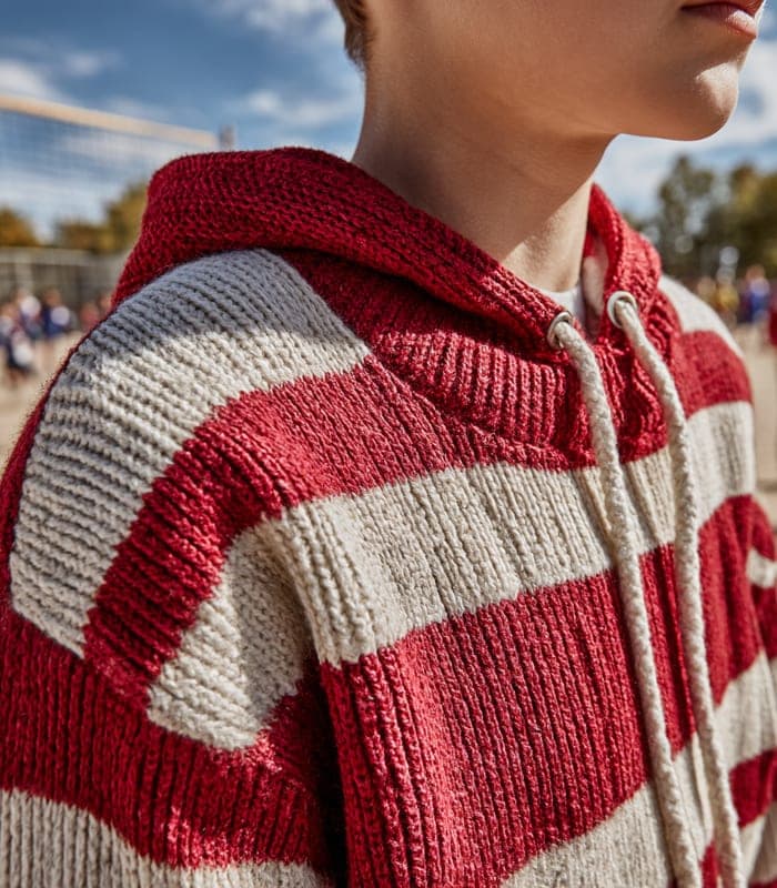 Kids' Striped Pullover Hoodie — view 5