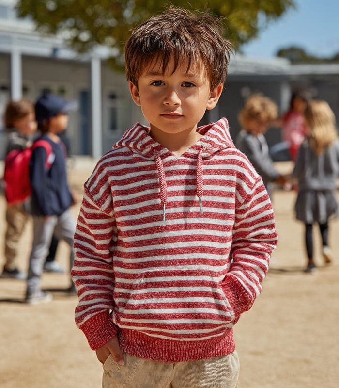 Kids' Striped Pullover Hoodie — view 6