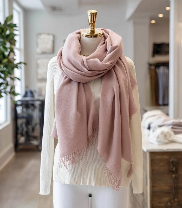 Cashmere-Blend Oversized Wrap Scarf — view 6