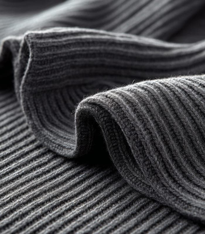 Merino Wool Ribbed Scarf — view 5