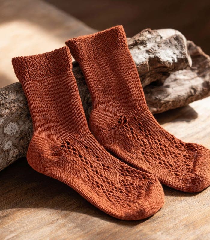 Artisan Hand-Knit Patterned Socks