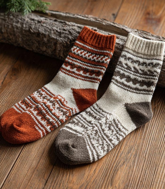 Artisan Hand-Knit Patterned Socks — view 5