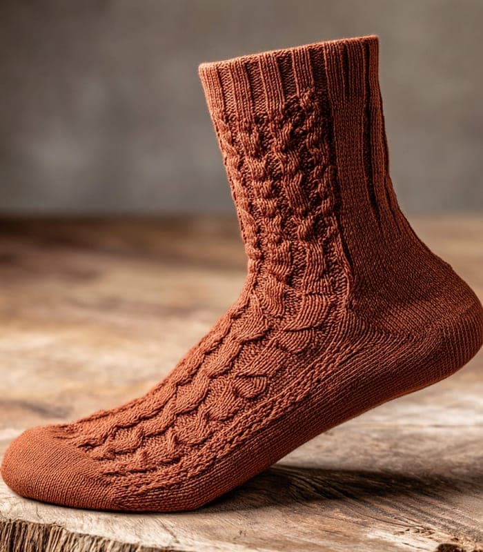 Artisan Hand-Knit Patterned Socks — view 6