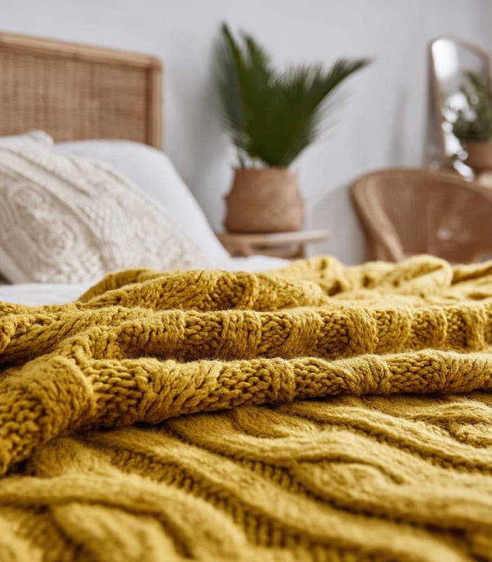 Bohemian Chunky Knit Chenille Blanket — view 6