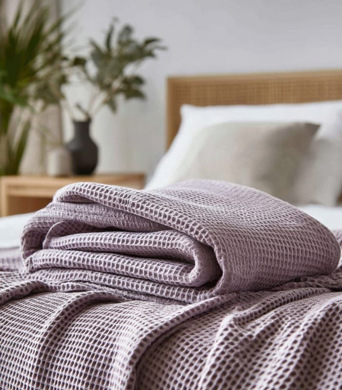 Eco-Friendly Organic Cotton Waffle Throw — view 5