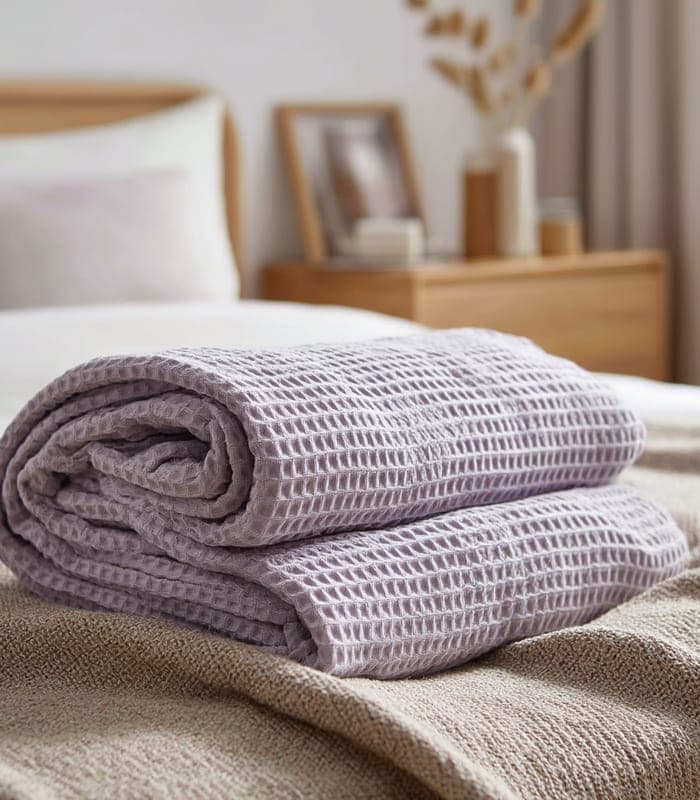 Eco-Friendly Organic Cotton Waffle Throw — view 6