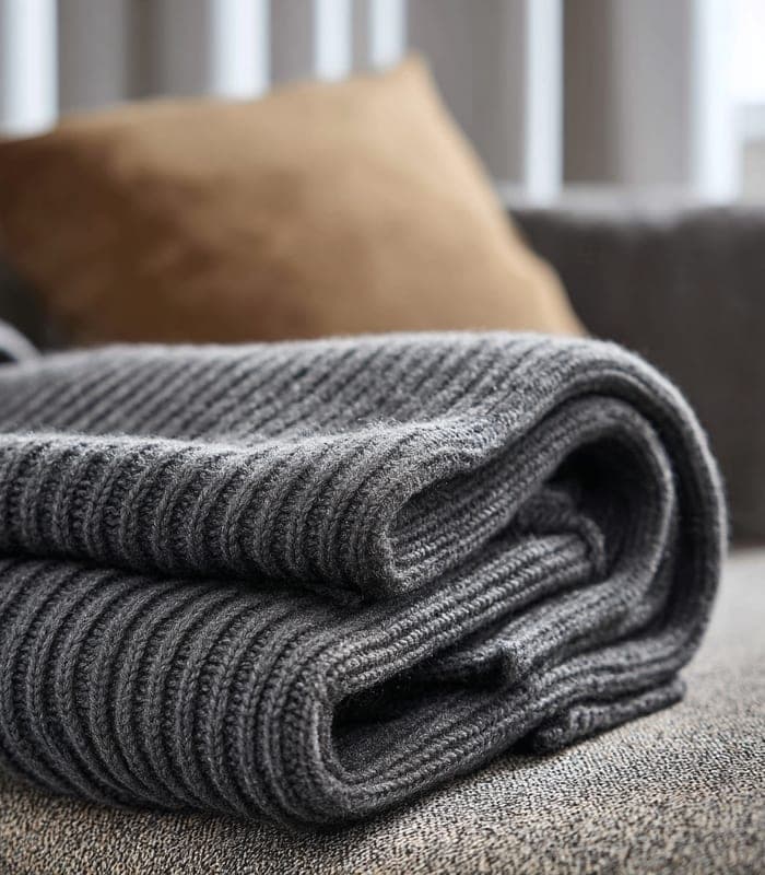 Nordic Minimalist Wool Blend Throw — view 5