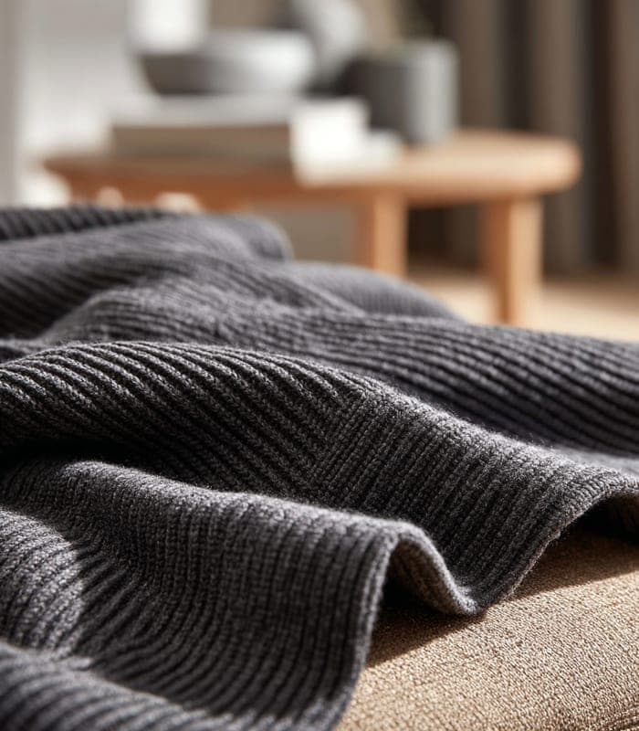 Nordic Minimalist Wool Blend Throw — view 6