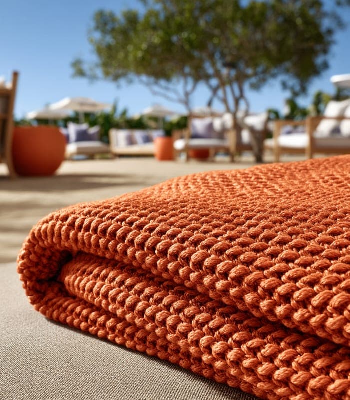 Vibrant Outdoor-Friendly Acrylic Knit Throw — view 6