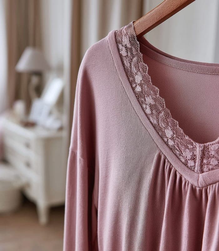 Maternity Seamless Maternity Knit Top with Lace Trim — view 6