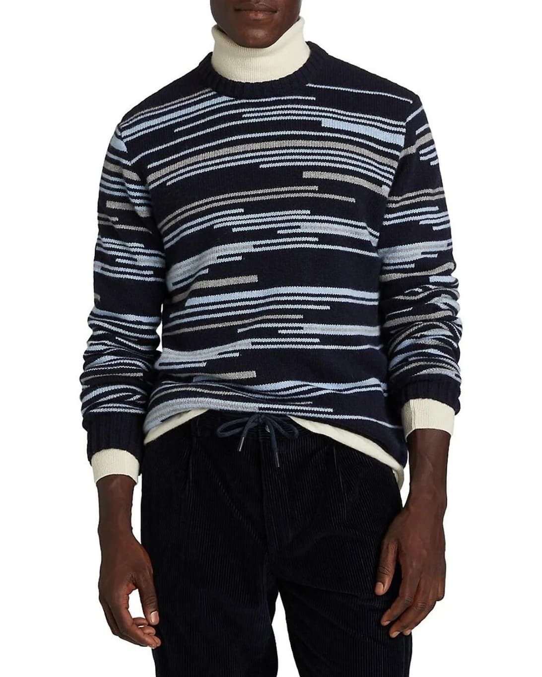 Men's Abstract Space Dye Mohair Wool Sweater