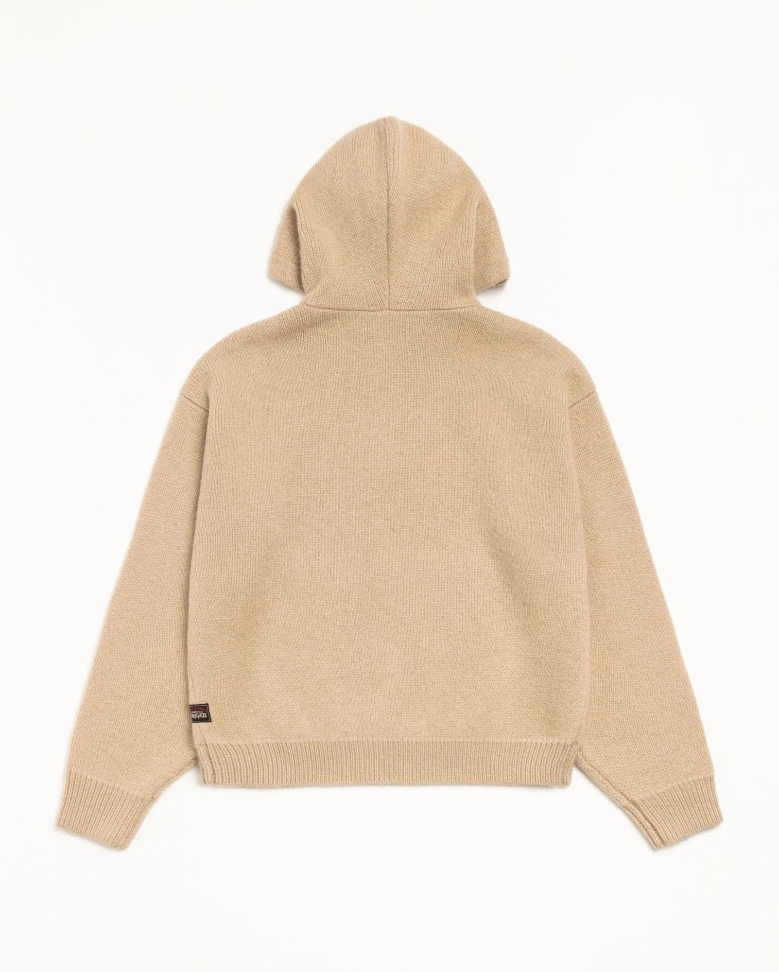 Men's Beige Half Zip Hooded Sweater Kangaroo Pocket — view 4