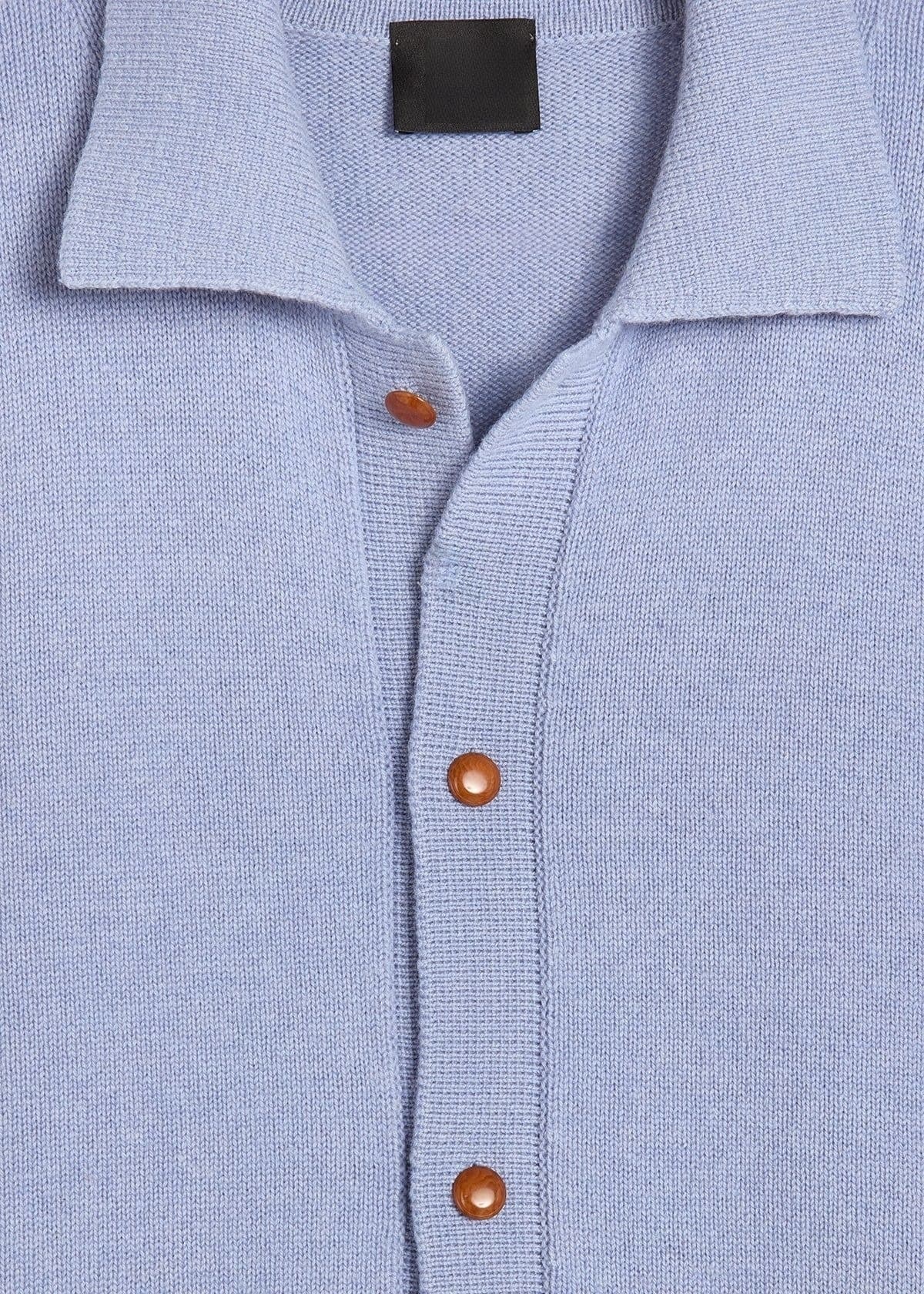 Men's Beige Knit Cardigan Button Collar — view 5