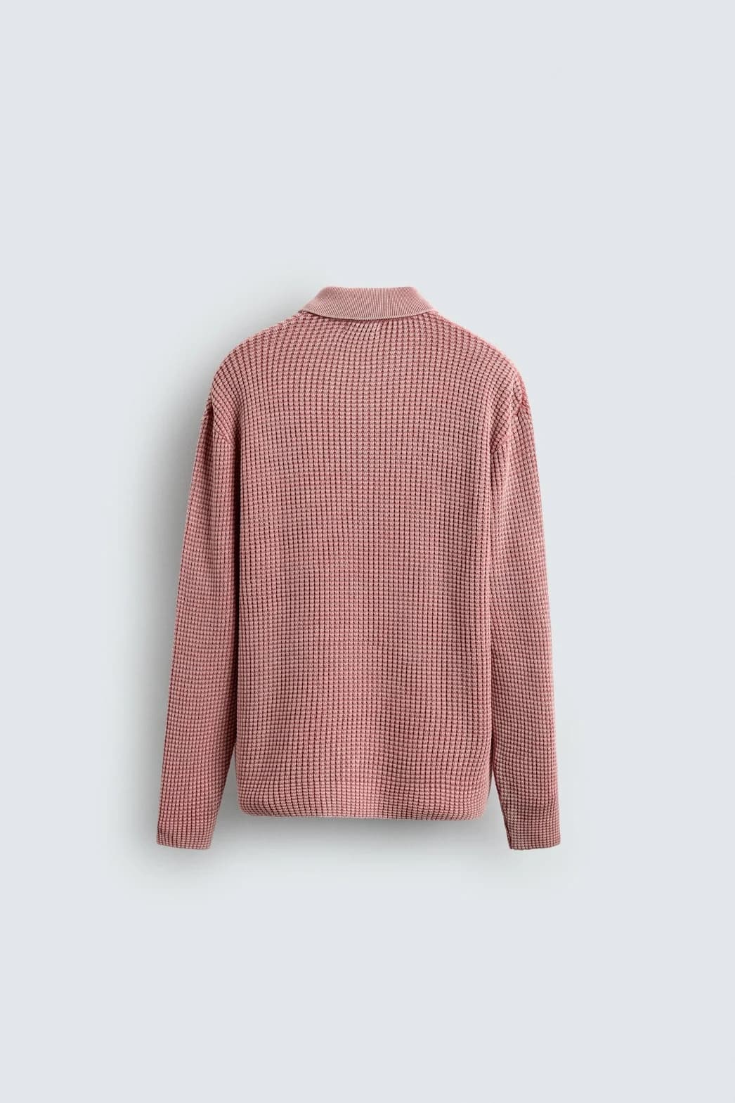Men's Breathable Cable Knit Polo Sweater — view 5