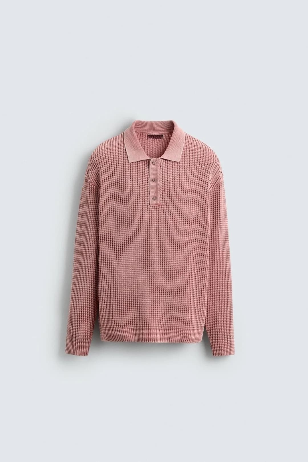 Men's Breathable Cable Knit Polo Sweater — view 6