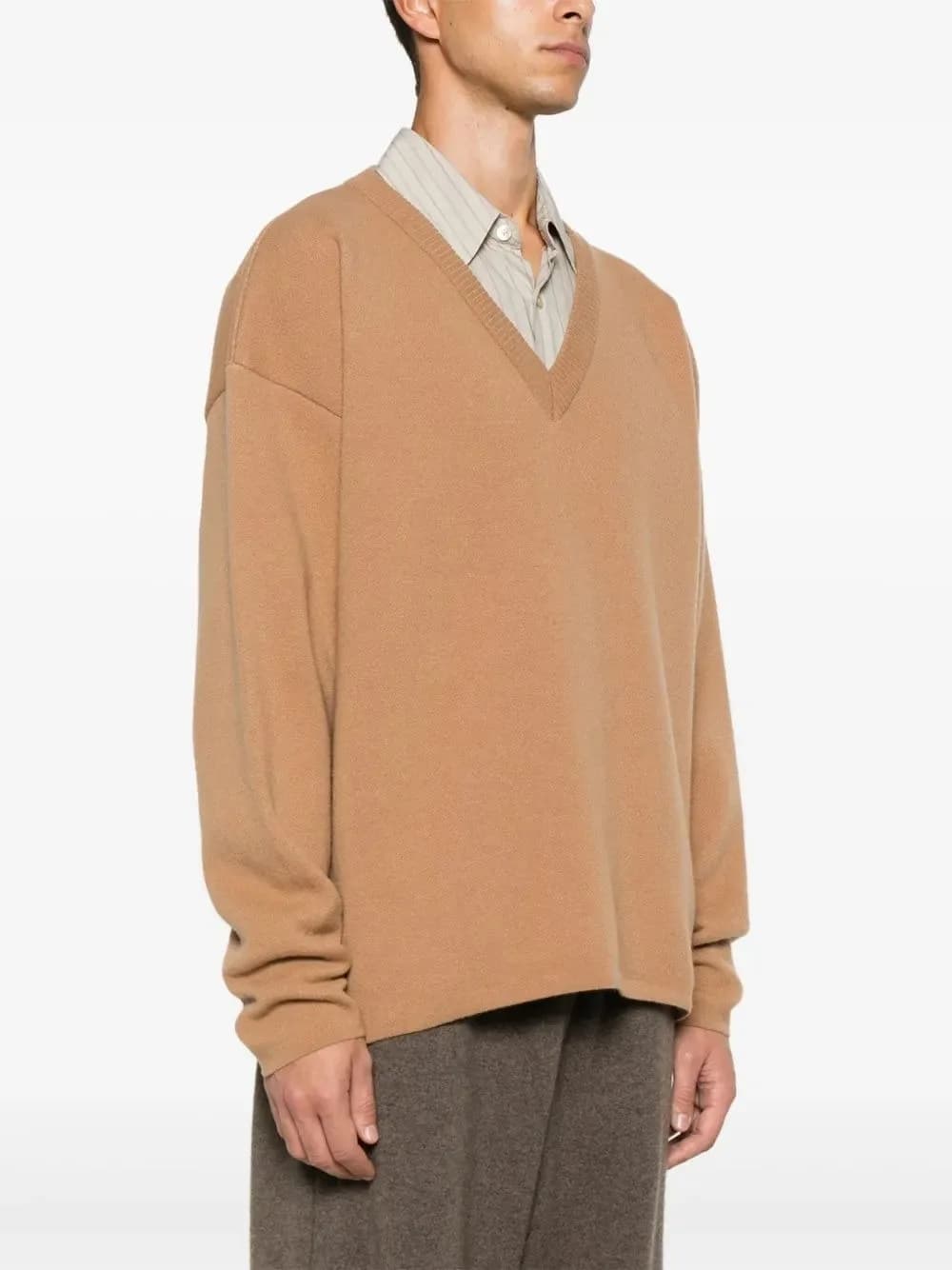 Men's Brown Collar Polo Sweater