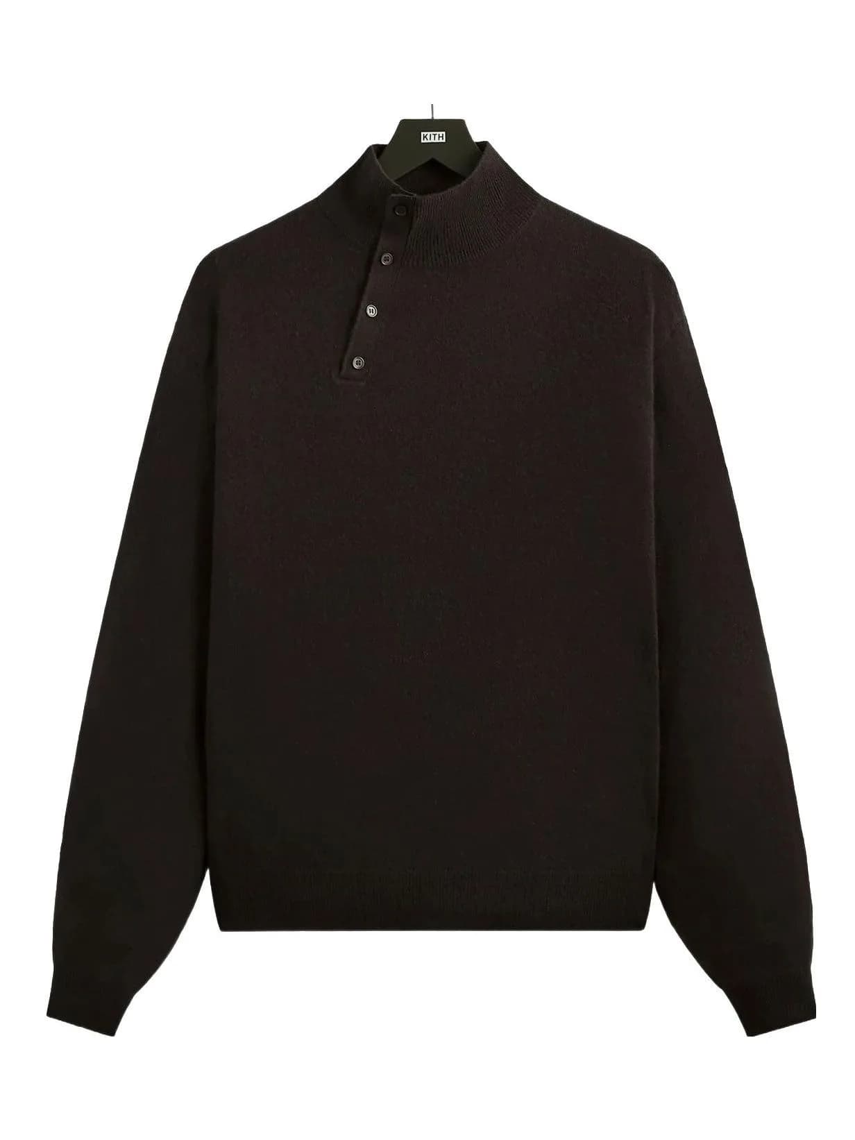 Men's Brown Navy Striped Long Sleeve Polo Sweater — view 5