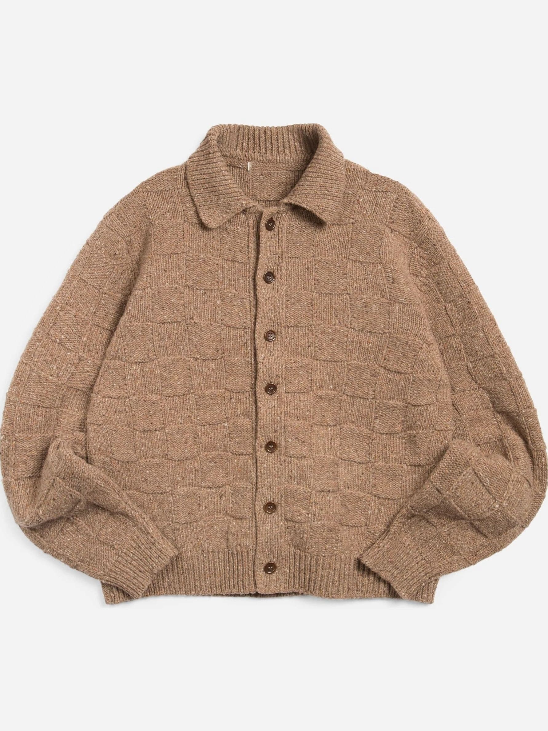 Men's Camel Brown Textured Button Jacket — view 6