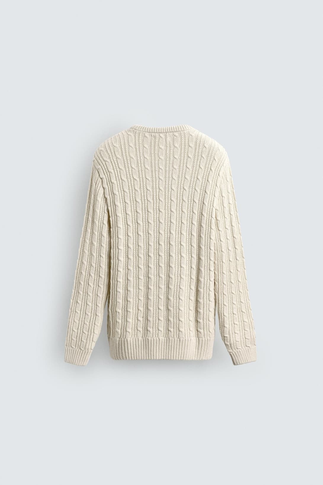 Men's Classic Cream Fisherman Cable Knit Sweater Heavy Wool Traditional Aran Winter — view 5